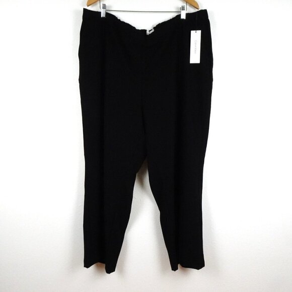Calvin Klein Wide Leg Pants Women's Plus Size 3X Black Elastic Waist Work Career - Picture 2 of 11